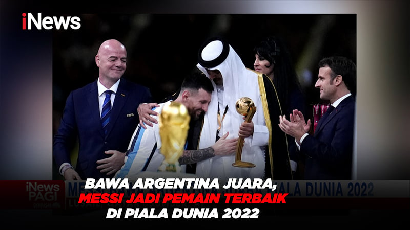 Lionel Messi Diberi Jubah Bisht Saat Terima Trofi Piala Dunia