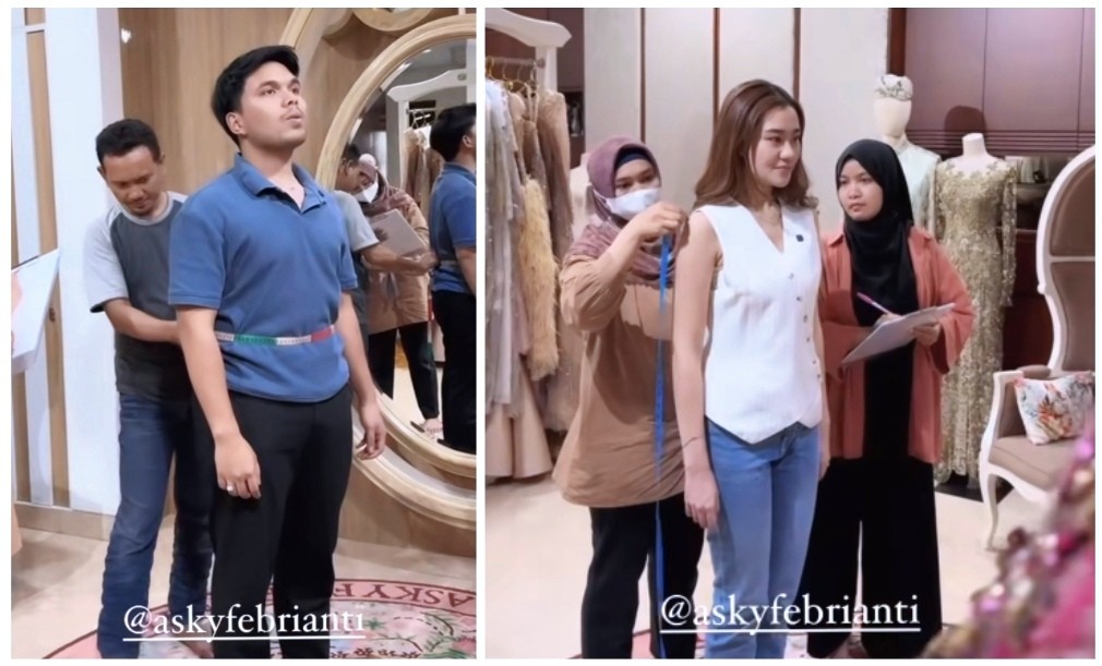 Thariq Halilintar Dan Aaliyah Massaid Fitting Baju Pengantin Hari