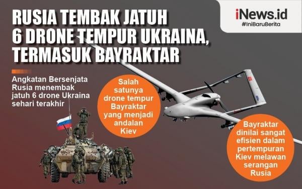 Infografis Rusia Rontokkan 6 Drone Ukraina Dalam Sehari Termasuk 1