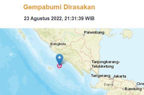 Gempa Hari Ini M Guncang Kaur Bengkulu Bmkg Tidak Berpotensi Tsunami