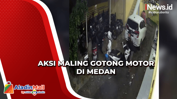 Aksi Maling Gotong Motor Di Medan Hingga Jatuh Berkali Kali Terekam CCTV