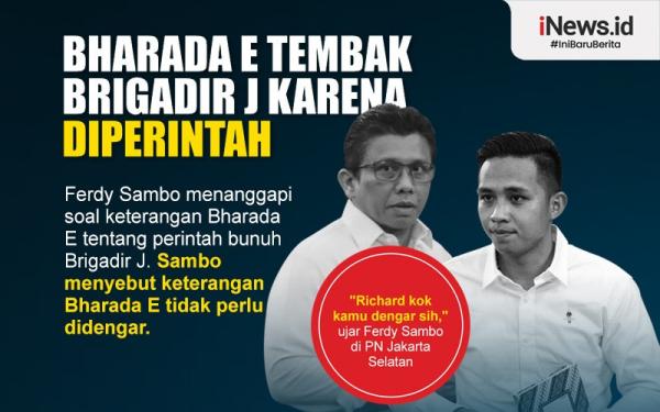 Infografis Ferdy Sambo Respons Pernyataan Bharada E Soal Perintah Bunuh