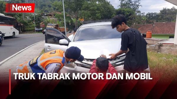 Truk Tabrak Motor Dan Mobil Di Tasikmalaya Korban Dilarikan Ke