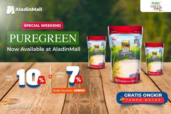 Beras Organik Puregreen Resmi Hadir Di Aladinmall Dapatkan Diskon