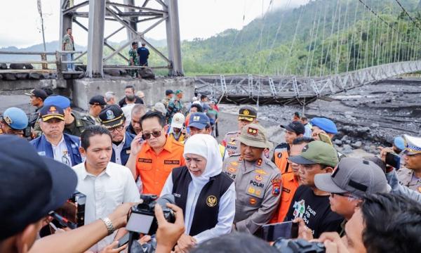 Pemprov Jatim Bangun 2 Jembatan Rusak Akibat Banjir Lahar Dingin Gunung