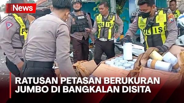 Polisi Sita Ratusan Petasan Berukuran Jumbo Di Pinggir Jalanan Bangkalan