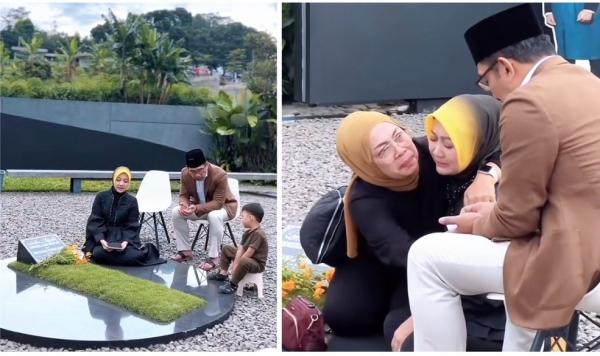 Istri Ridwan Kamil Nangis Saat Ziarah Ke Makam Eril Netizen Singgung