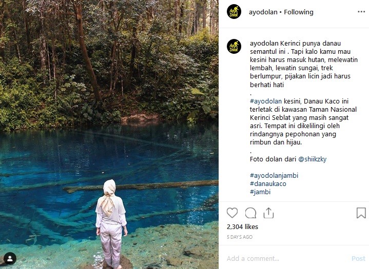 Danau Kaco Tersembunyi Di Taman Nasional Kerinci Saat Purnama Tampak