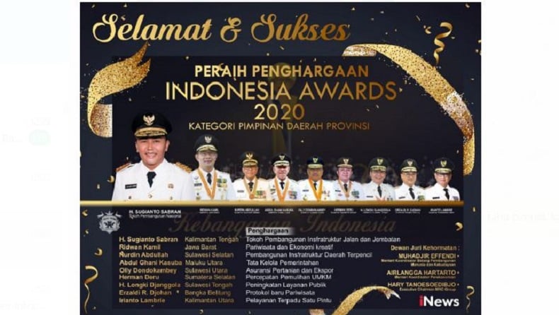 Raih Penghargaan Di Indonesia Awards 2020 Sugianto Kami Siap