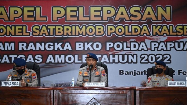 Tergabung Dalam Satgas Amole 102 Brimob Polda Kalsel BKO Ke Polda Papua