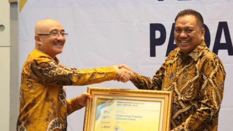 Gubernur Sulut Terima BKN Award 2022 Olly Sampaikan Harapan Ini