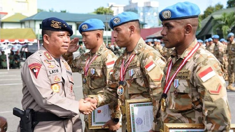 Pasukan Garuda Pulang Usai Tugas Jaga Perdamaian Dunia Disambut