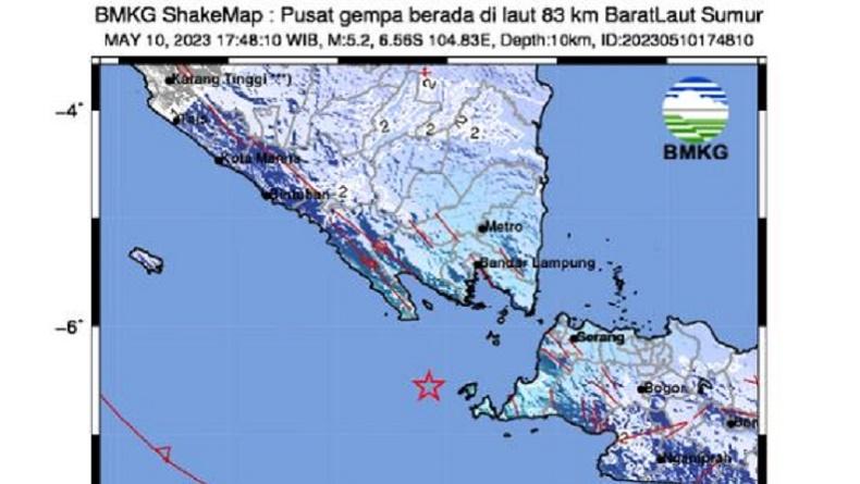 Gempa Terkini M Kembali Guncang Sumur Banten Terasa Di Sebagian Lampung