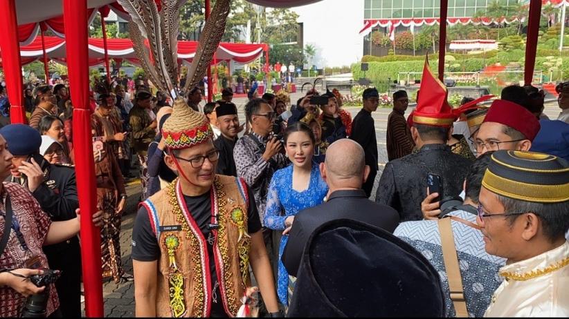 Upacara HUT Ke 79 RI Terakhir Di Kantor Kemenparekraf Sandiaga Uno Dan