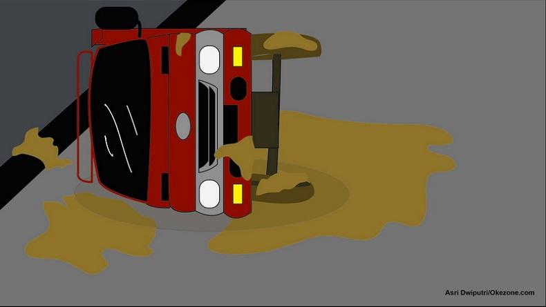 Diduga Rem Blong, Bus Rombongan Mahasiswa ITB Kecelakaan di Jatinangor Sumedang