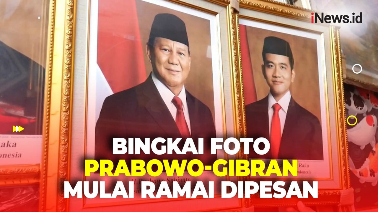 Bingkai Foto Prabowo-Gibran Mulai Ramai Dipesan di Pasar Baru Jakarta Pusat