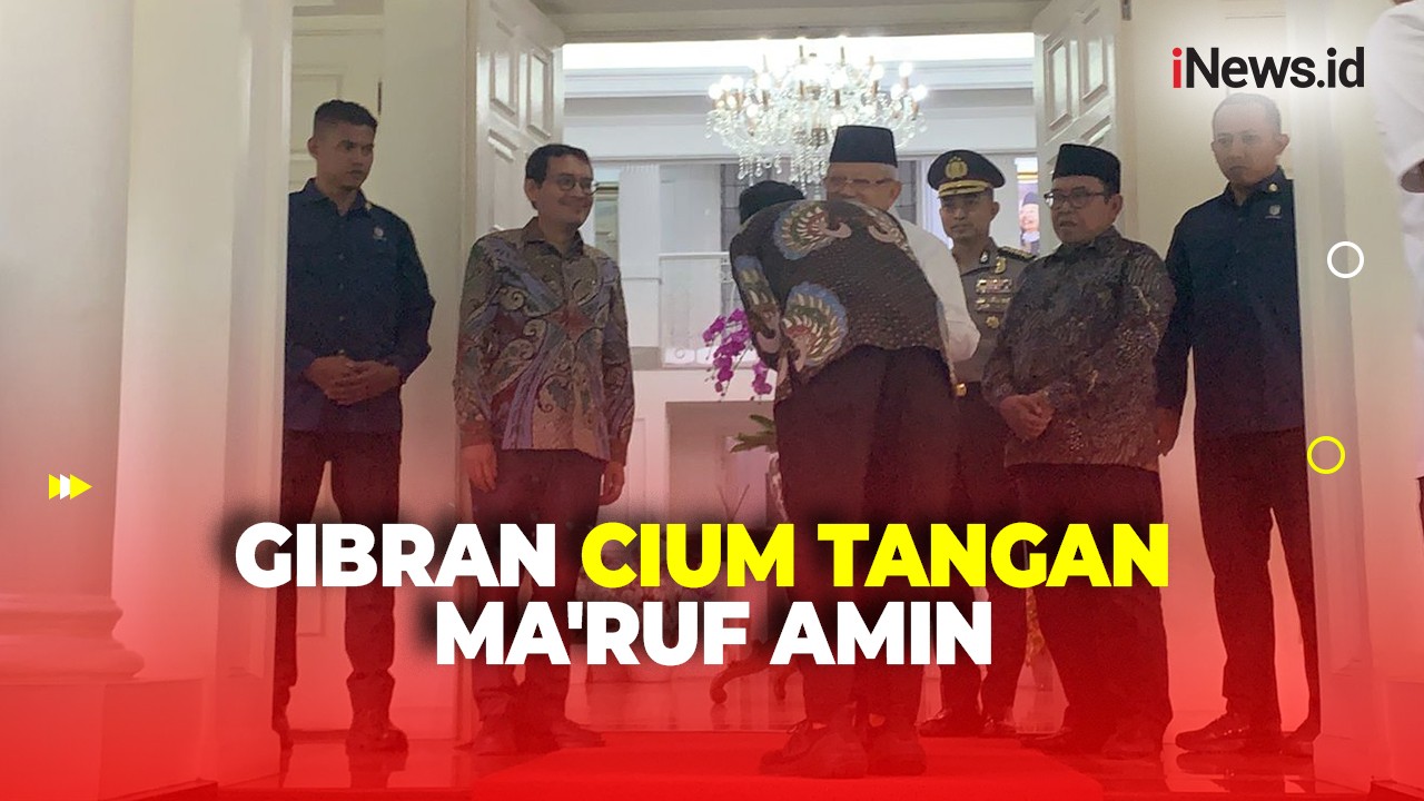 Gibran Cium Tangan Ma'ruf Amin saat Silaturahmi ke Rumah Dinas Wapres Usai Penetapan KPU
