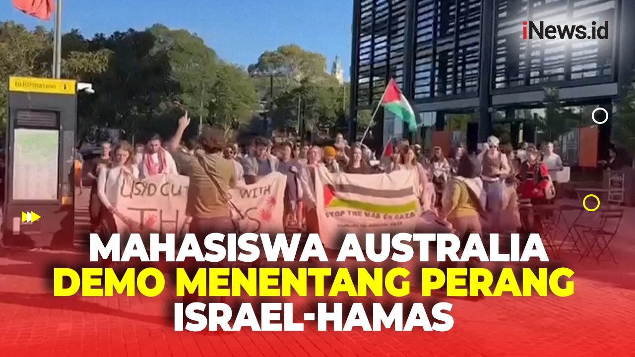 Mahasiswa Australia Berkemah dan Berjalan Keliling Kampus Meneriakkan slogan pro-Palestina