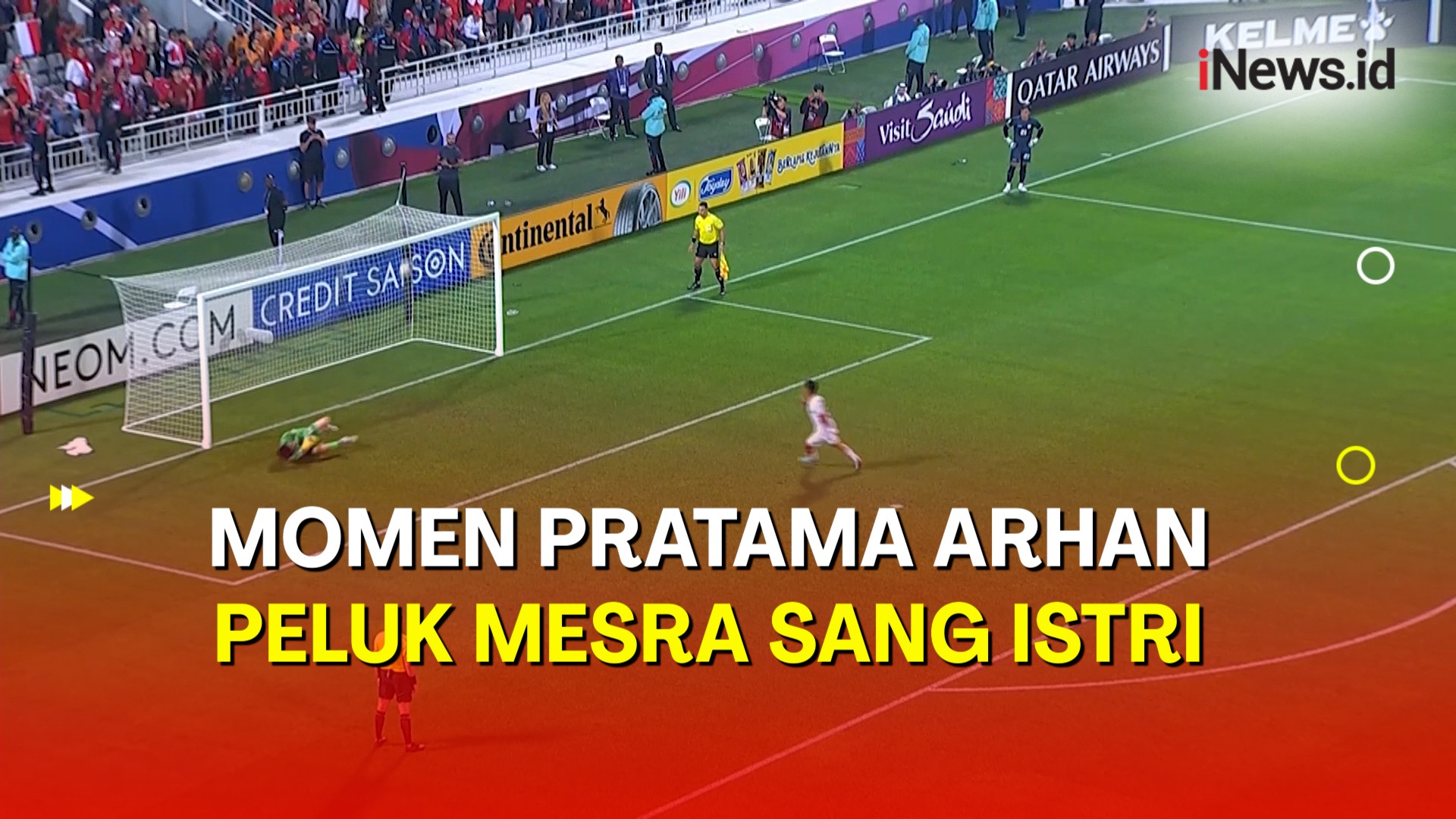 Jadi Penentu Timnas Indonesia U-23 ke Semifinal Piala Asia, Pratama Arhan Peluk Mesra sang Istri 