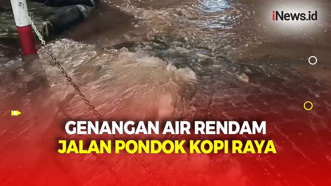 Pipa PAM Bocor, Jalan Pondok Kopi Terendam Air