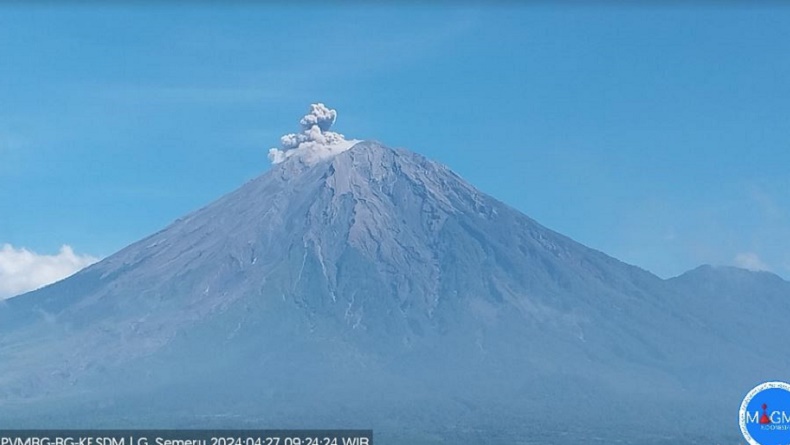 Gunung Semeru Erupsi Pagi Ini, Semburkan Kolom Abu Setinggi 800 Meter