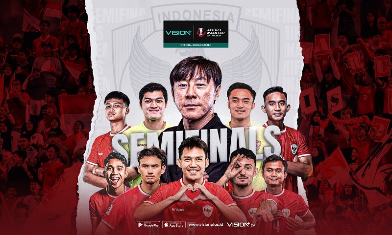Cara Nonton Indonesia vs Uzbekistan pada Semifinal Piala Asia U-23 2024 di Vision+: Mudah, Tak Sulit!