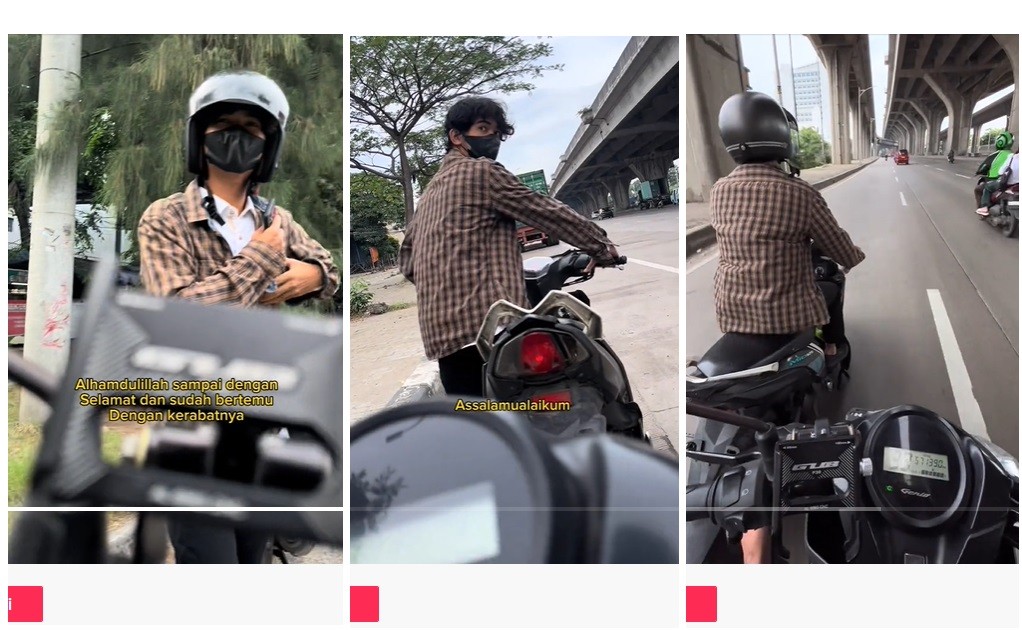 Viral Ojol Bantu Dorong Motor Mogok Pemuda yang Mau Lamar Kerja, Netizen Terharu: Terima Kasih Orang Baik