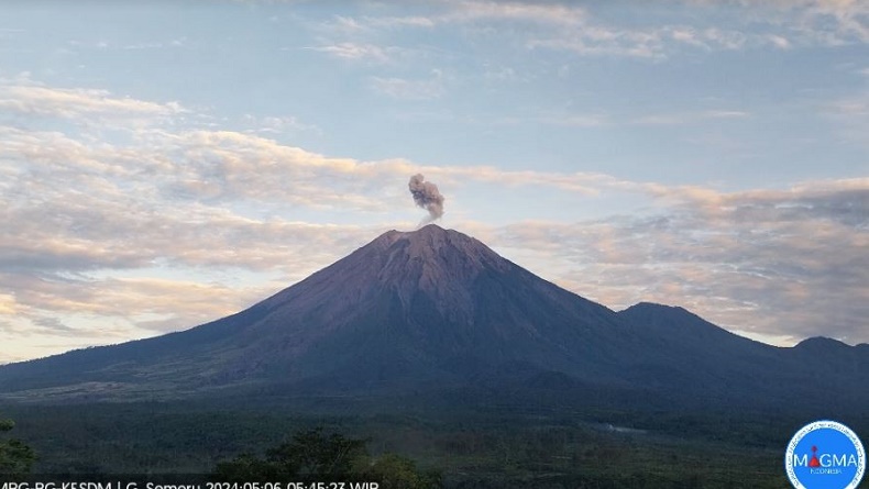 Erupsi Gunung Semeru Senin Pagi Ini, Tinggi Abu Vulkanis 700 Meter di Atas Puncak