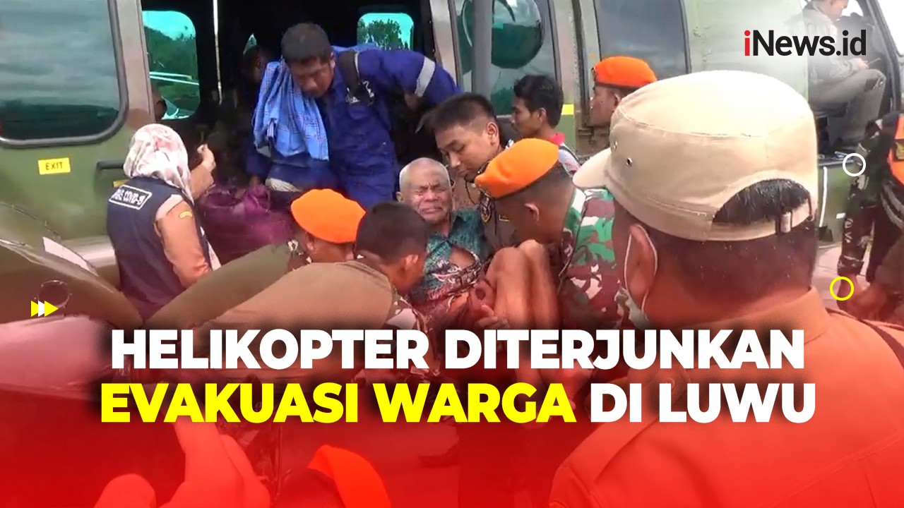 Terisolasi Usai Tanah Longsor, Warga Dievakuasi Helikopter TNI/Polri di Luwu