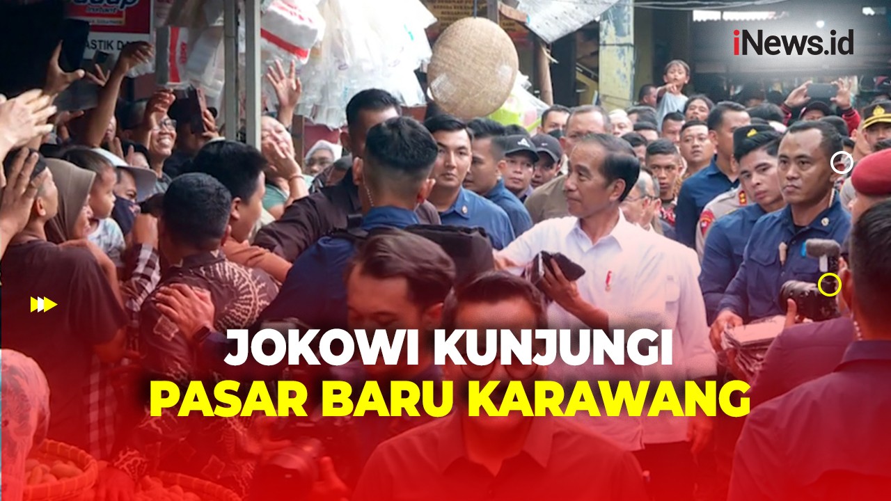 Jokowi Tegaskan Harga Sejumlah Komoditas Pokok Sudah Turun saat Kunjungi Pasar Baru Karawang