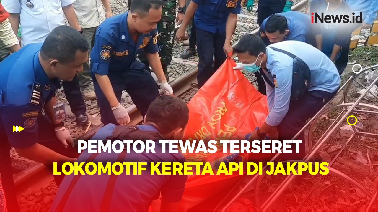 Nahas! Pemotor di Jakarta Pusat Tewas Terseret Lokomotif Kereta Api Sejauh 100 Meter 
