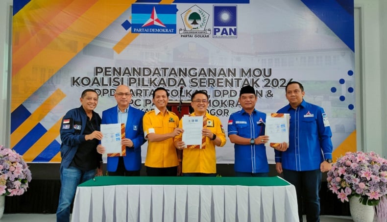 Golkar, PAN dan Demokrat Bentuk Koalisi, Sepakat Usung Ade Ruhandi di Pilkada Kabupaten Bogor