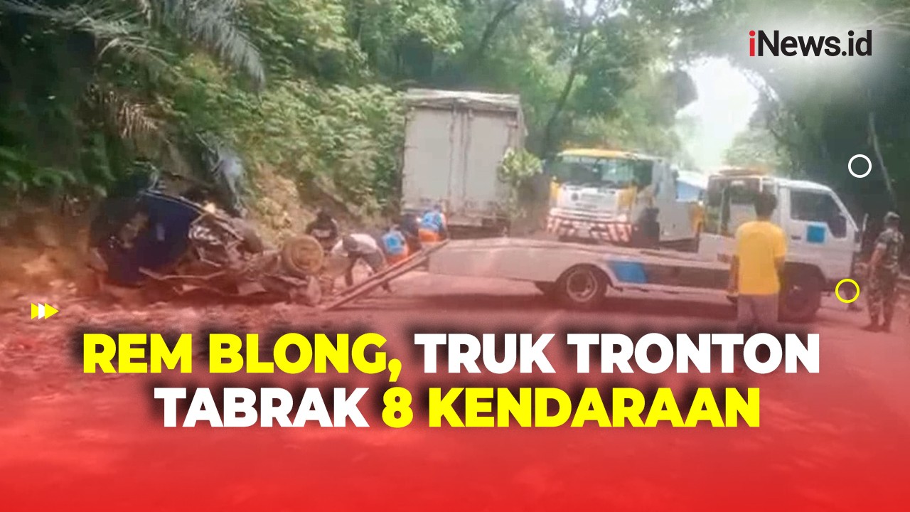 Truk Tronton Tabrak 8 Kendaraan di Ruas Jalan Cipatat Bandung Barat, Polisi: Rem Blong