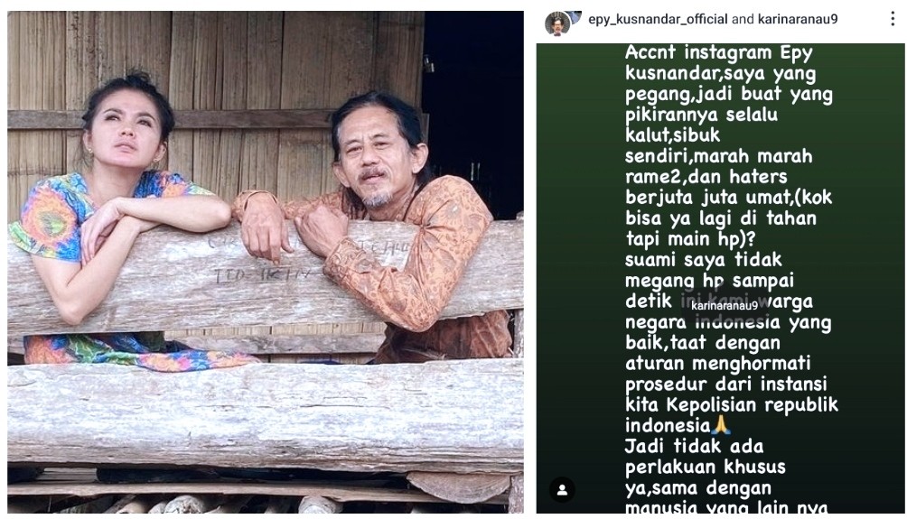 Netizen Julid Tuding Epy Kusnandar Masih Bisa Main HP, Istri: Saya Pegang Akun Instagram Suami