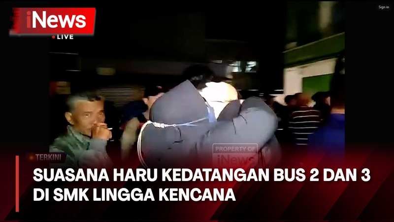 Momen Haru Penuh Tangis Warnai Kedatangan Bus 2 dan 3 Rombongan SMK Lingga Kencana Depok