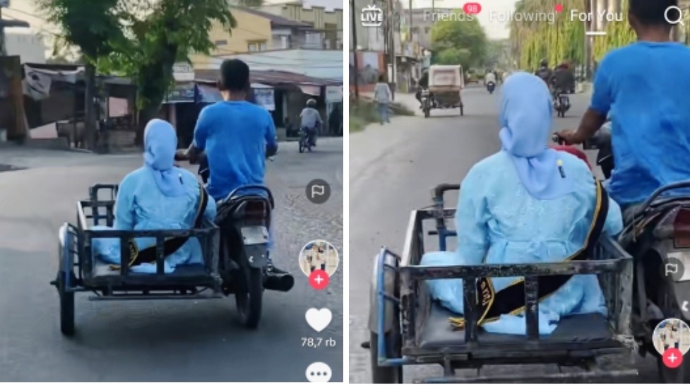 Viral Ayah Antarkan Anak Wisuda Pakai Becak Motor, Netizen Terharu: Momen Paling Berharga