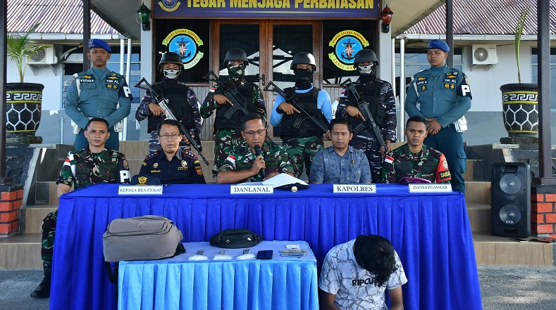 TNI AL Gagalkan Penyelundupan Sabu asal Malaysia, Kurir Ditangkap