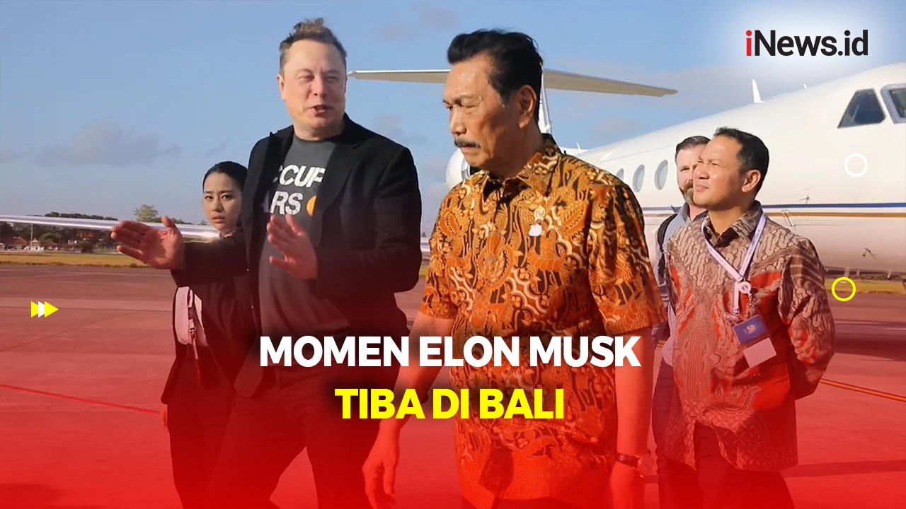 Momen Elon Musk Tiba di Bali, Disambut Langsung Menko Marves Luhut 