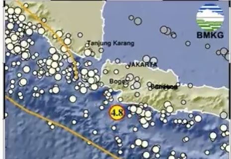 Gempa Terkini M4,8 Guncang Sukabumi, Pusat Getaran di Laut