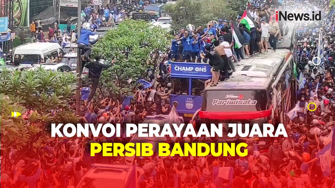 Konvoi Perayaan Juara Persib Bandung, Bobotoh dan Warga Tumpah Ruah di Jalan