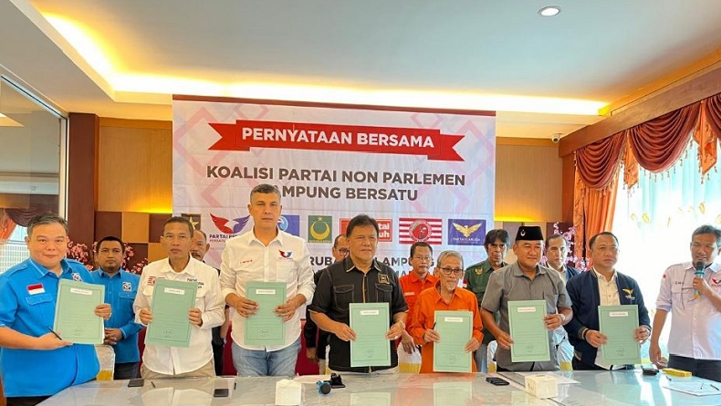 Partai Perindo Bersama 6 Parpol Non-Parlemen Deklarasi Koalisi Lampung Bersatu di Pilkada 2024