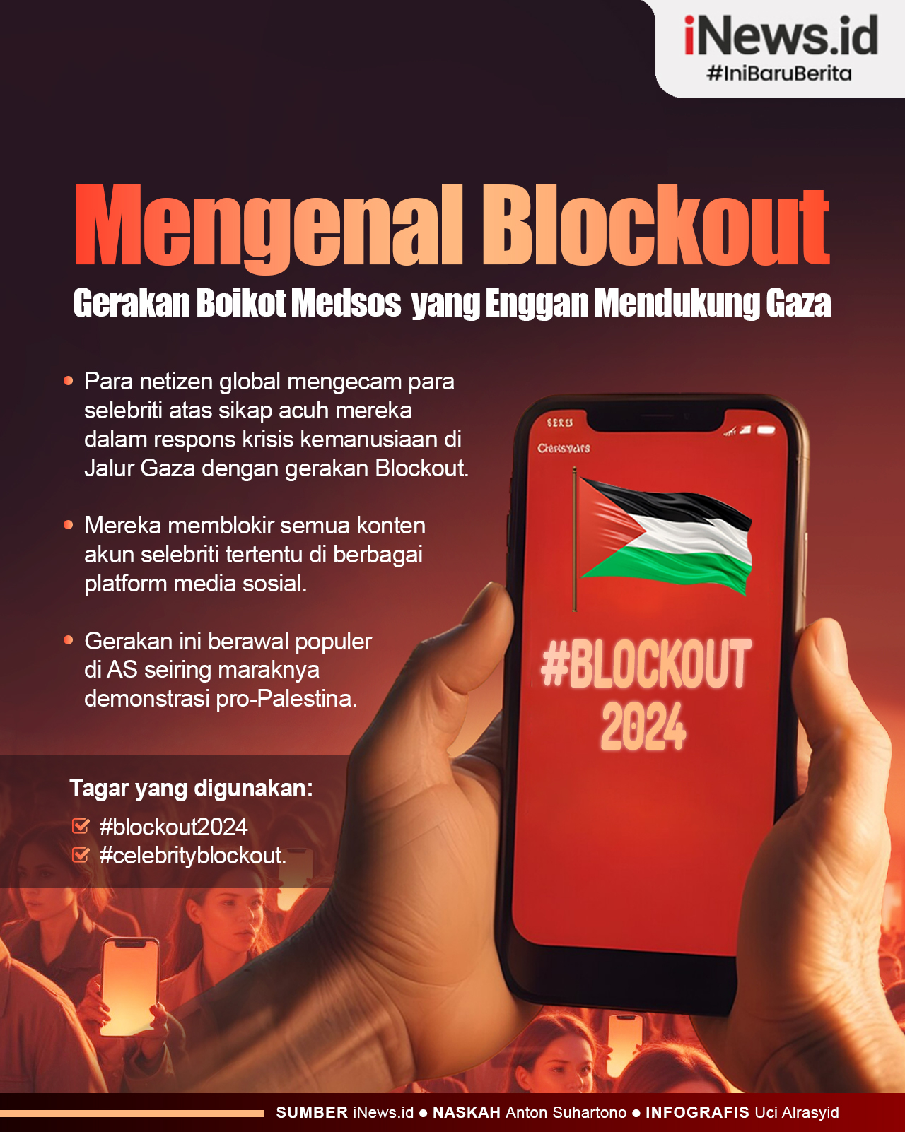 Infografis Mengenal Blockout, Gerakan Boikot Medsos Pesohor Dunia yang Enggan Mendukung Gaza