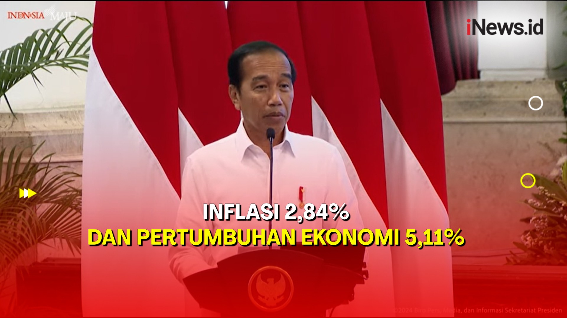 Senangnya Jokowi Inflasi 2,84% dan Pertumbuhan Ekonomi 5,11%,