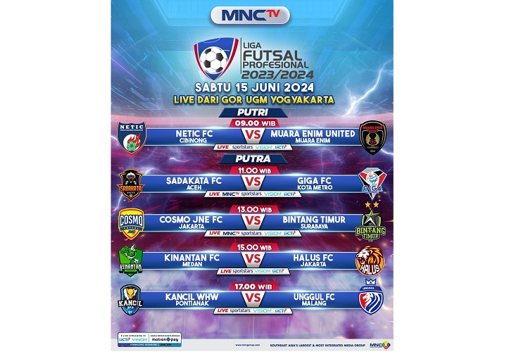 Liga Futsal Profesional Pekan Ke-15, Cosmo JNE FC Vs Bintang Timur Surabaya di MNCTV