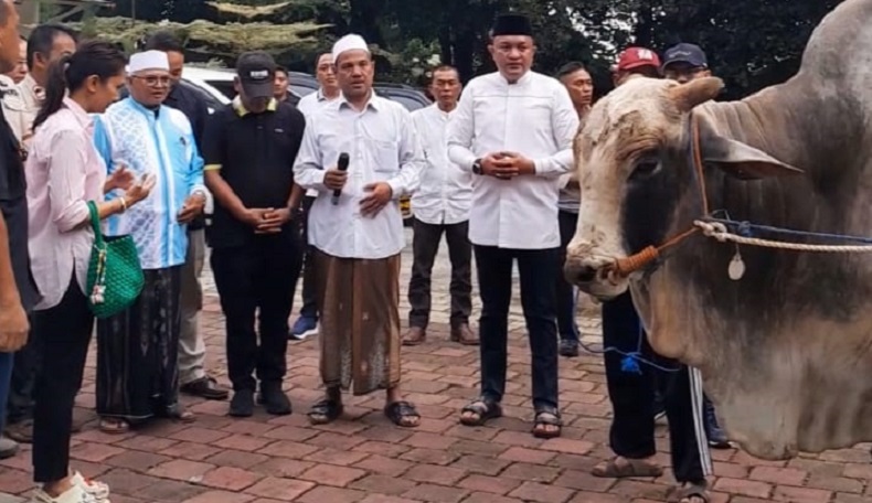 Prabowo Salurkan 48 Sapi Kurban untuk Warga Babakan Madang Bogor