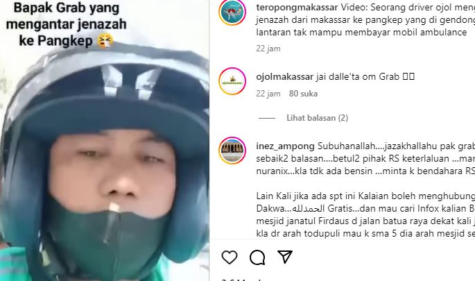 Viral Driver Ojol di Makassar Antar Jenazah Balita ke Pangkep karena Tak Mampu Sewa Ambulans