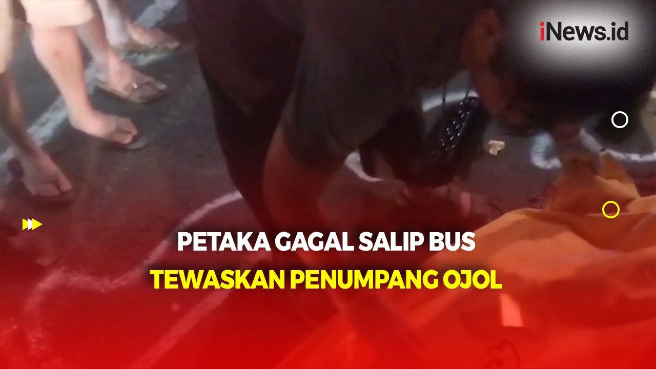 Tragis! Wanita Penumpang Ojol Tewas Terlindas Bus di Jalan Raya Bogor