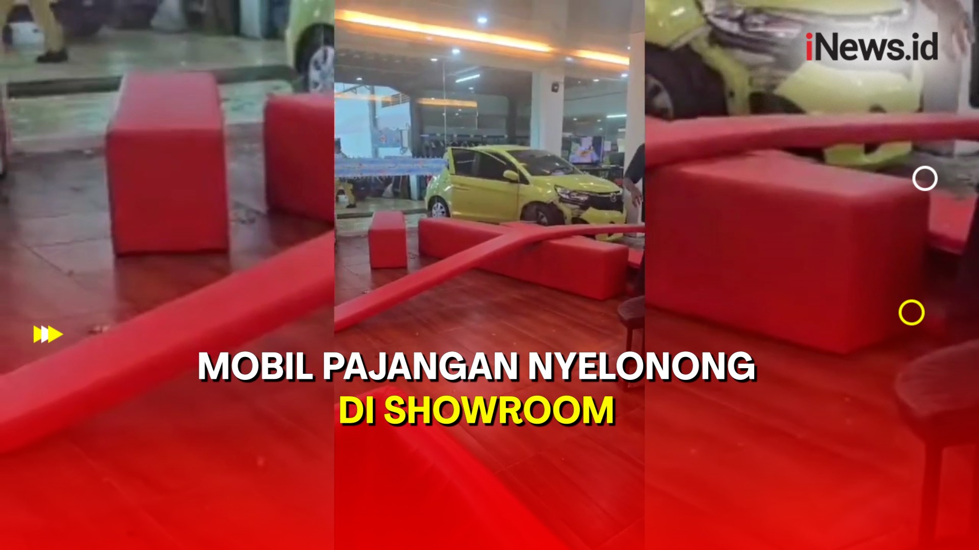Karyawan Ceroboh Tak Sengaja Injak Pedal Gas, Mobil Nyelonong di Showroom Palembang