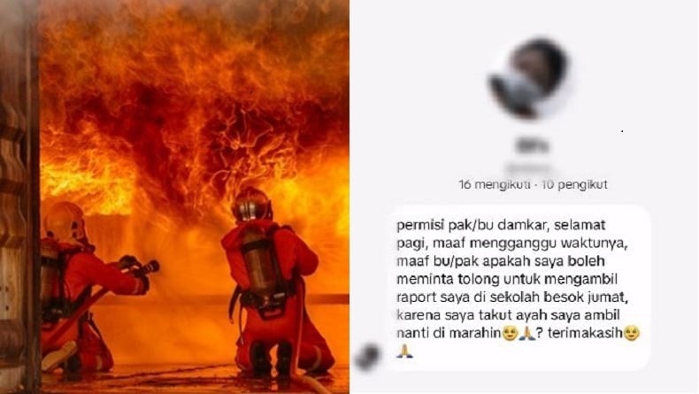 Viral Damkar Unggah Pesan Bocah Minta Tolong Ambil Rapor, Netizen: Takut Nilainya Kebakaran