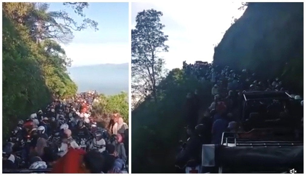 Viral Kemacetan Parah di Jalur Wisata Gunung Telomoyo, Netizen: Mau Healing Malah Pening